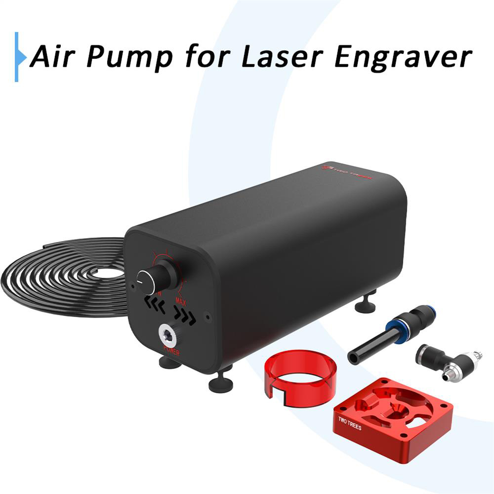 TWO TREES Air Pump Air Assist System for Laser Engravers, 10-30L/min Adjustable Airflow, Low Noise - EU Plug