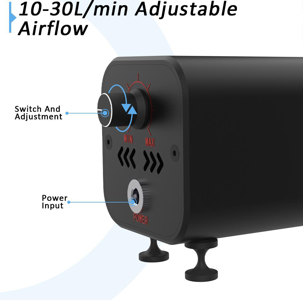 TWO TREES Air Pump Air Assist System for Laser Engravers, 10-30L/min Adjustable Airflow, Low Noise - EU Plug