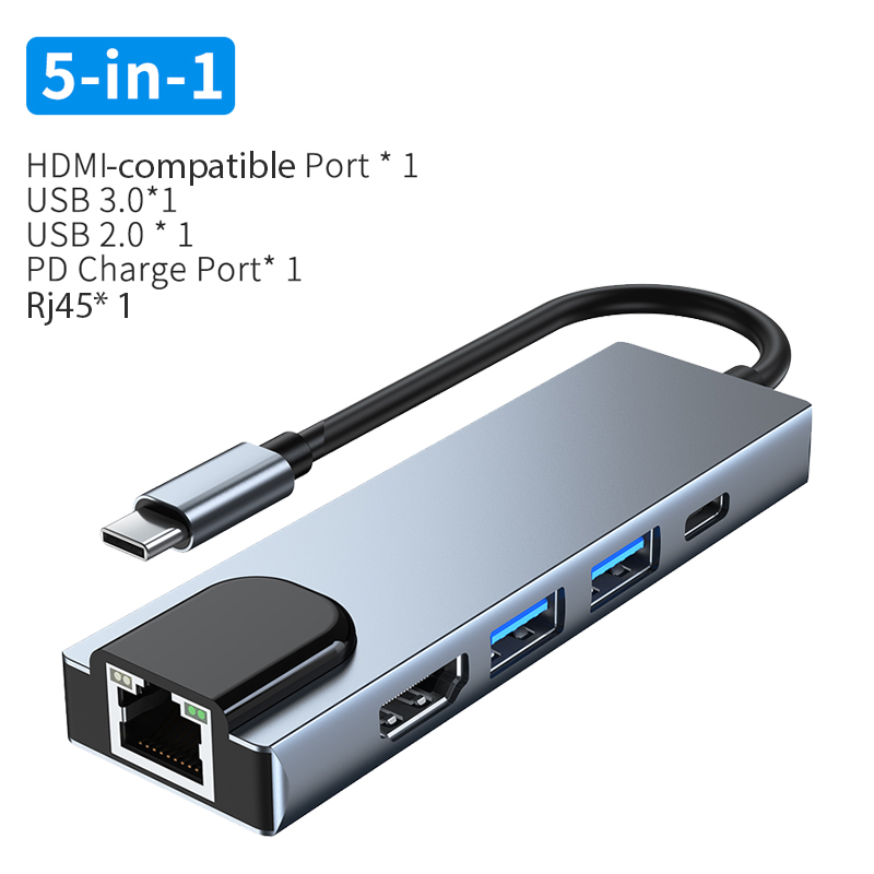 USB Hub Adapter 5 Port Docking Station HDMI for Macbook 5 in 1 Docking Station