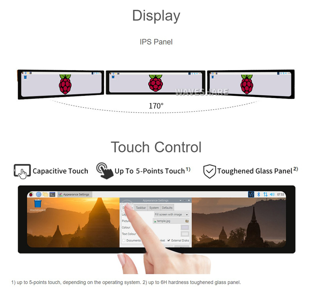 Waveshare 119inch Capacitive Touch Screen