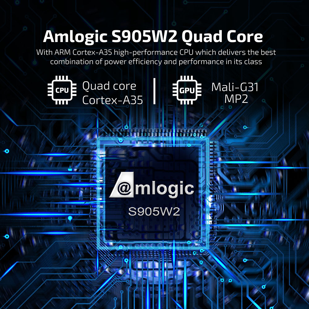 X98Q TV BOX Android 11 Amlogic S905W2 Quad Core ARM Cortex A53 2G RAM 16GB ROM 2.4G+5G WiFi 4K AV1 - EU Plug