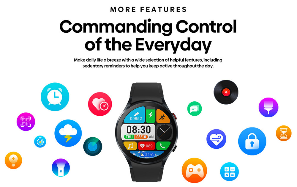 Zeblaze GTR 3 Smartwatch Bluetooth Voice Calling Watch 1.32'' IPS Screen Blood Oxygon Monitor - Grey