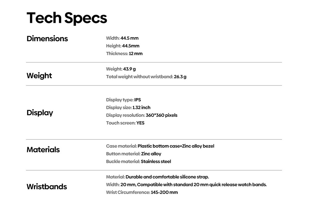 Zeblaze GTR 3 Smartwatch Bluetooth Voice Calling Watch 1.32'' IPS Screen Blood Oxygon Monitor - Grey