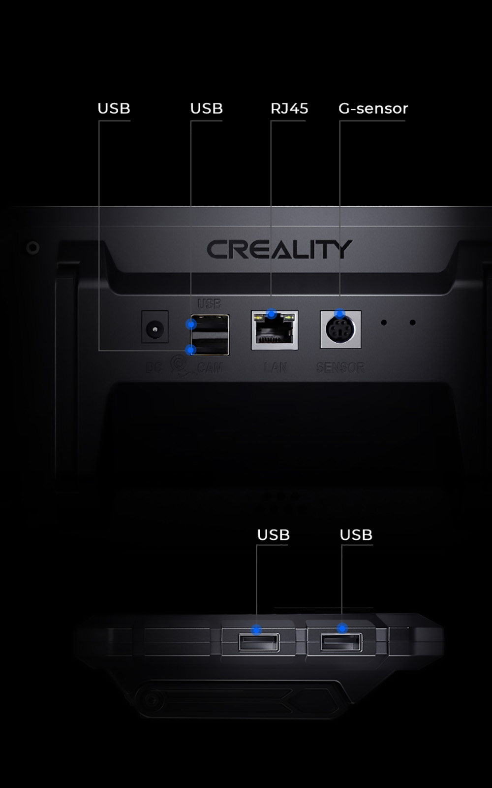 Creality Sonic Pad, Tapis d'impression 3D Open Source basé sur Klipper, Écran de contrôle précis de 7 pouces, Résolution 1024x600, Carte mère 64 bits - Noir