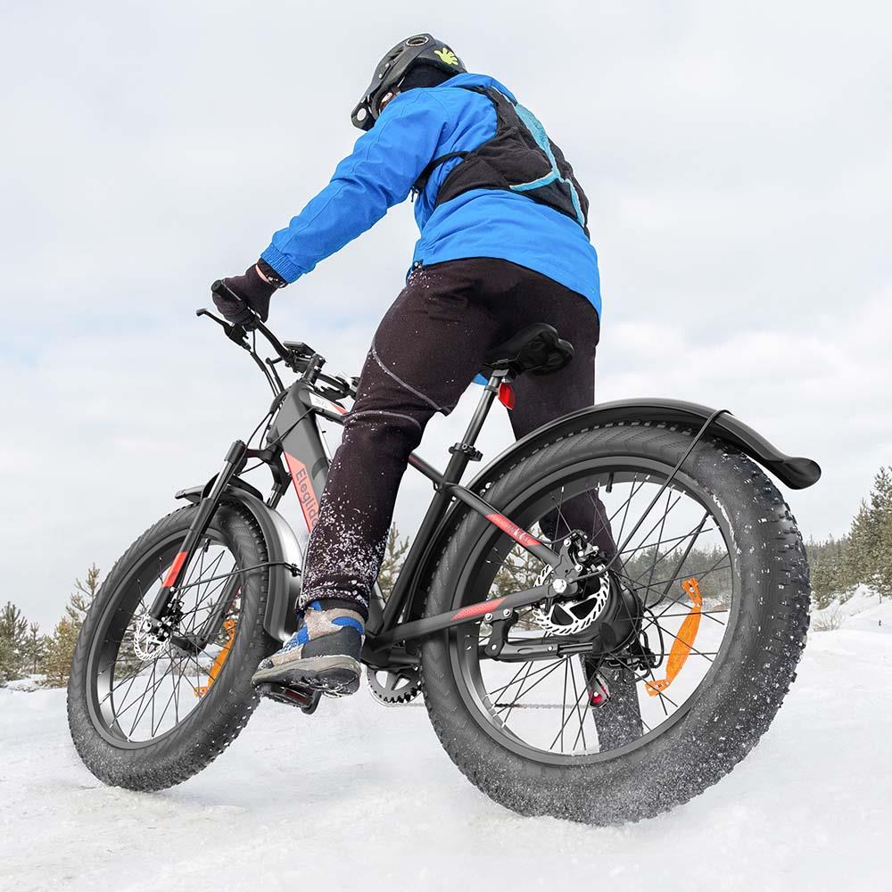 Eleglide Tankroll Electric Mountain Bike 26*4.0 Inch Fat Tires 250W Motor 25Km/h Speed 48V 10Ah Battery Shimano 7-Speed Gear 70KM Top Range Dual Disc Brake 57N.m Powerful Motor Moped Fat Bike