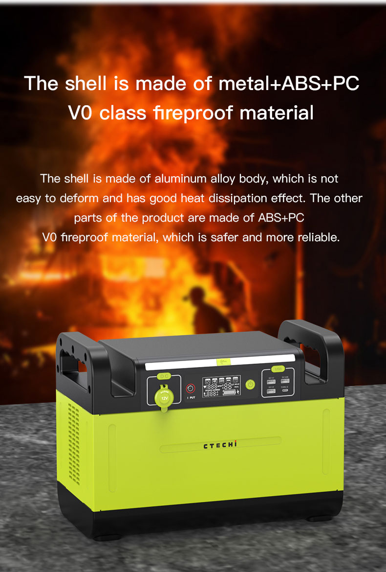 CTECHi GT1500 1500W Portable Power Station, 1210Wh LiFePO4 Battery, Pure Sine Wave Solar Generator, 60W PD Fast Charging