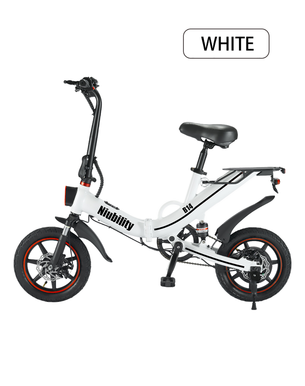 Niubility B14 Electric Moped Folding Bike 14 inch 15Ah Battery up to 100KM Mileage Max 25km/h 400W Motor Double Disc Brake - Black