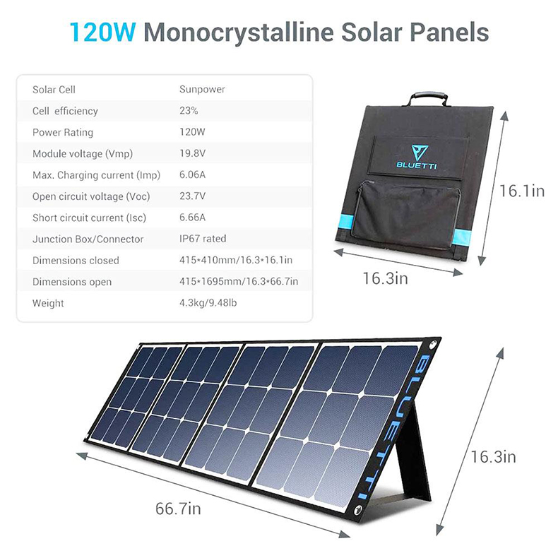 CTECHi GT1500 1500W Portable Power Station, 1 x BLUETTI SP120 120W Solar Panel, 1210Wh LiFePO4 Battery, Pure Sine Wave Solar Generator, 60W PD Fast Charging