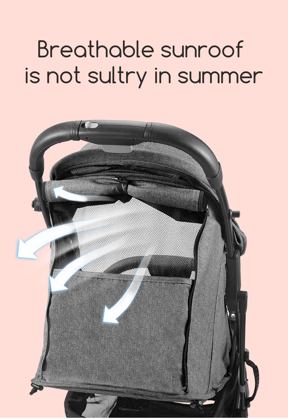 DEAREST 819 Baby Stroller, Comfortable Adjustable Multifunction 4-Wheel Shock Absorption Baby Cart - Black