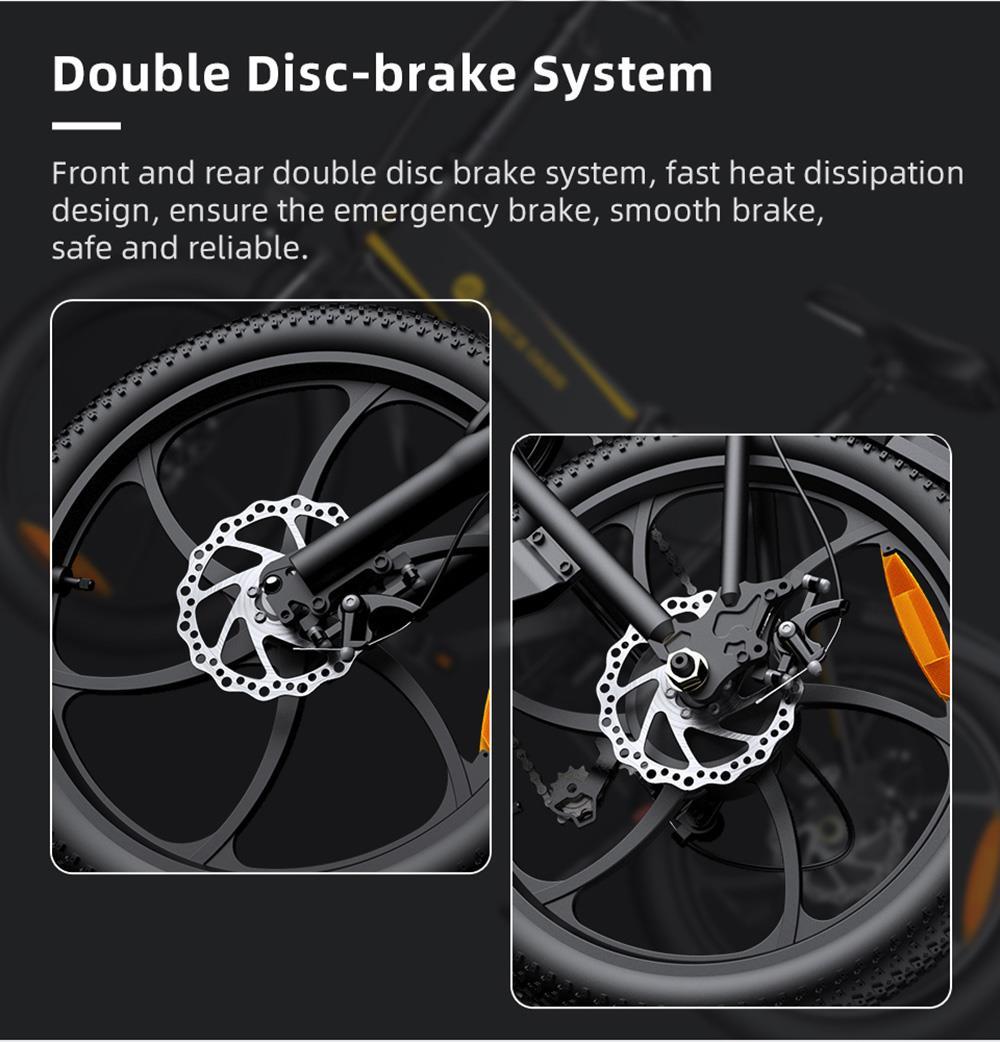 ADO A20+ Electric Folding Bike 20 Inch City Bicycle 250W Hall Brushless Gear DC Motor SHIMANO 7-Speed Rear Derailleur 36V 10.4Ah Removable Battery 25km/h Max Speed Up To 60km Max Range IPX5 Double Shock-absorption Aluminum Alloy Frame - Black 21 ADO A20+ Electric Folding Bike 20 inch City Bicycle 250W Hall Brushless Gear DC Motor SHIMANO 7-Speed Rear Derailleur 36V 10.4Ah Removable Battery 25km/h Max speed up to 60km Max Range IPX5 Double Shock-absorption Aluminum alloy Frame - Black