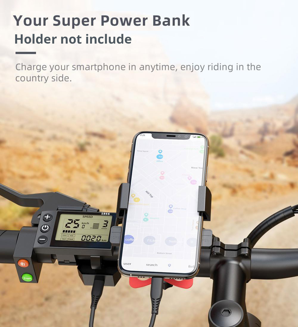 ADO A26+ Electric Moped Bike 26 inch Mountain Bike 250W Hall Brushless Motor SHIMANO 7-Speed Derailleur 36V 12.5Ah Removable Battery 25km/h Max Speed up to 35km Max Range IPX5 Aluminum Alloy Frame - Black