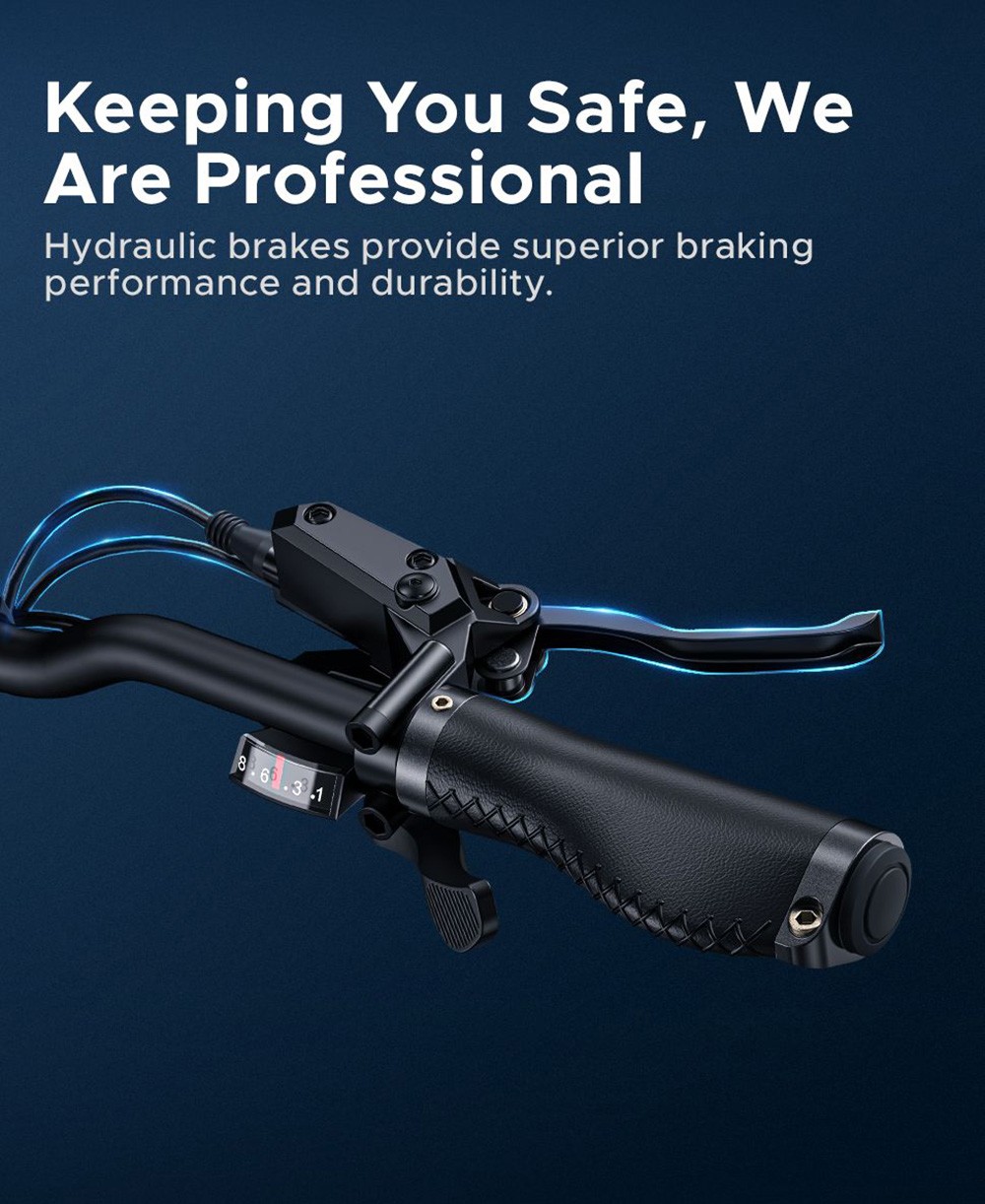 ENGWE ENGINE Pro Folding Electric Bicycle 20*4.0 Inch Fat Tire 750W Brushless Motor 48V 16Ah Battery 45km/h Max Speed Up to 120KM Range 8 Speed System LCD Smart Display Hydraulic Disc Brakes - Blue