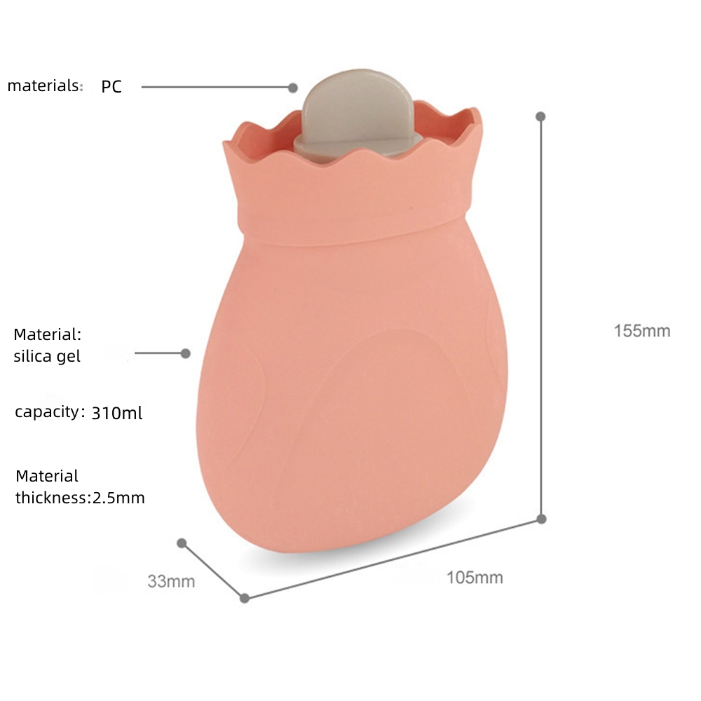 310ml Silicone Hot Water Bag with Knitted Cover, Water-Filled Tank Mini Hand Warmer, Microwave Heating, Belly Warm