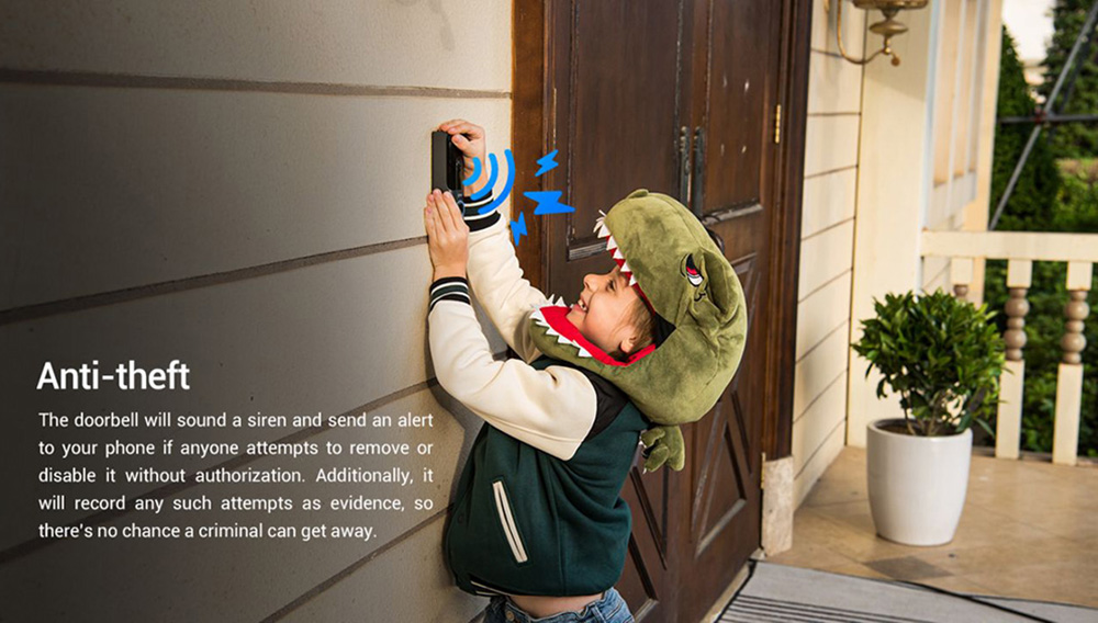 360 Video Doorbell X3, 5MP Camera, 8GB Storage Wi-Fi Base Station, Radar Sensor, Night Vision Anti-theft Automatic Siren, 5000mAh Battery