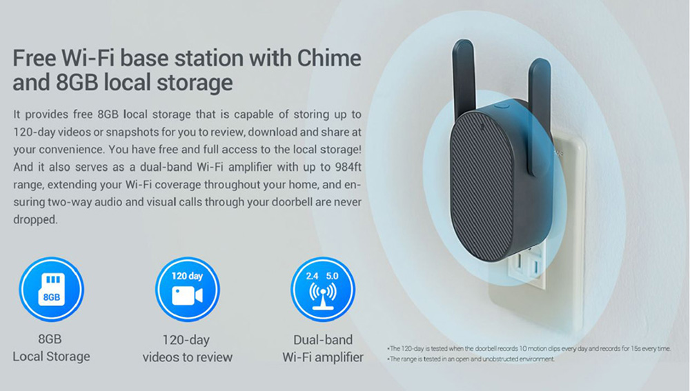 360 Video Doorbell X3, 5MP Camera, 8GB Storage Wi-Fi Base Station, Radar Sensor, Night Vision Anti-theft Automatic Siren, 5000mAh Battery