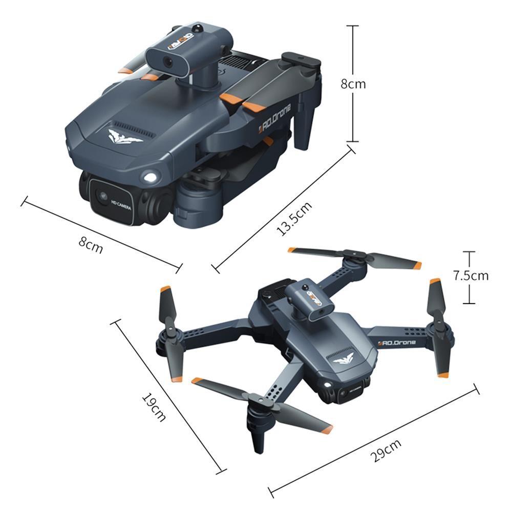 JJRC H106 4K Adjustable Camera All-Round Obstacle Avoidance Foldable RC Drone Dual Camera Three Batteries - Black