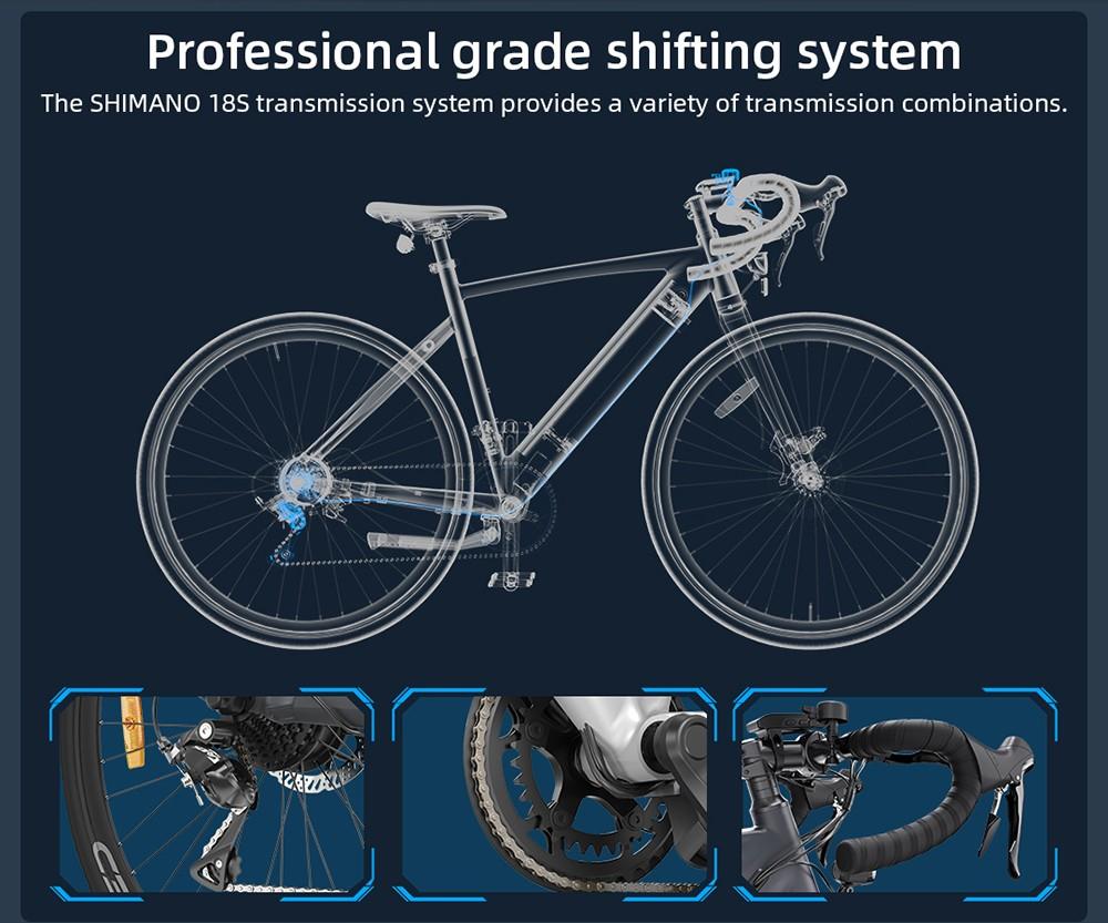 HIMO C30S MAX Electric Bicycle 26 Inch 250W Motor Max Speed 25Km/h 36V 10AH Battery Shimano 18 Speed IPX7 Waterproof Max Range 75KM Max Load 100KG Road Racing Eletric Bike - Grey