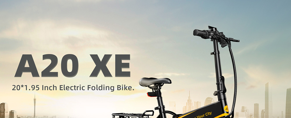 ADO A20 XE 250W Electric Bike Folding Frame 7-Speed Gears Removable 10.4 AH Lithium-Ion Battery E-bike - Grey