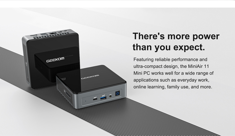 GEEKOM MiniAir 11 MiNi PC intel 11th Gen Celeron N5095 8GB RAM 256GB SSD WiFi 5 Gigabit LAN HDMI DP
