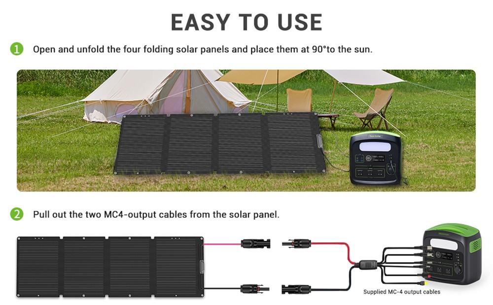 Centrale électrique portable NECESPOW N7576 700W 576Wh + panneau solaire pliable 120W, kit d'alimentation extérieure pour générateur solaire à batterie LiFePo4