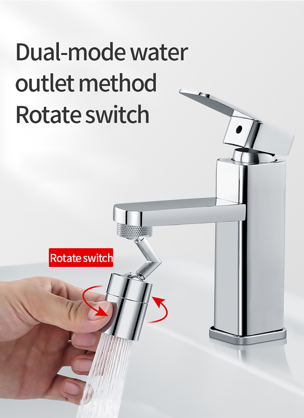 720 Degree Universal Rotating Faucet Extender, Anti-splash Filter Faucet Sprayer Head, Dual-Mode Water Outlet