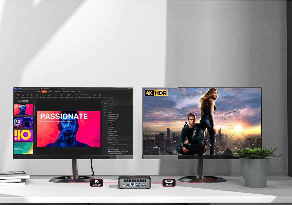 GEEKOM MiniAir 11 MiNi PC intel 11th Gen Celeron N5095 8GB RAM 256GB SSD WiFi 5 Gigabit LAN HDMI DP