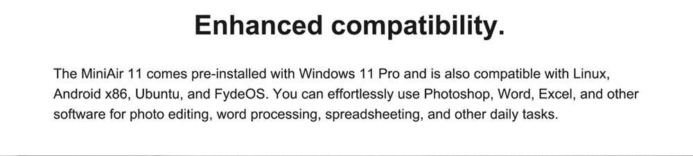 GEEKOM MiniAir 11 MiNi PC intel 11th Gen Celeron N5095 8GB RAM 256GB SSD WiFi 5 Gigabit LAN HDMI DP