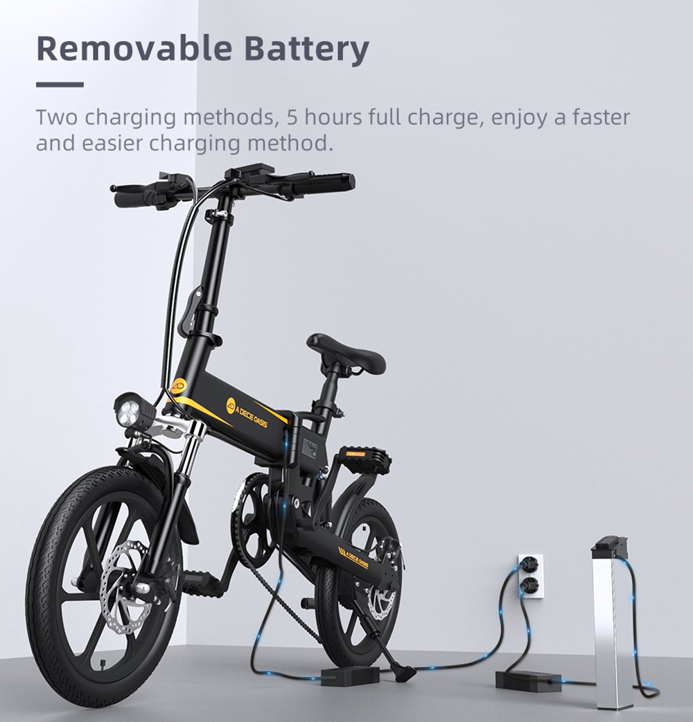 ADO A16 XE Folding Electric Bike 250W Geared Hub Motor 36V 7.5Ah Battery For 43 Mile Range 25km/h Max Speed - Grey 24 ADO A16 XE Folding Electric Bike 250W Geared Hub Motor 36V 7.5Ah Battery for 43 Mile Range 25km/h Max Speed - Grey