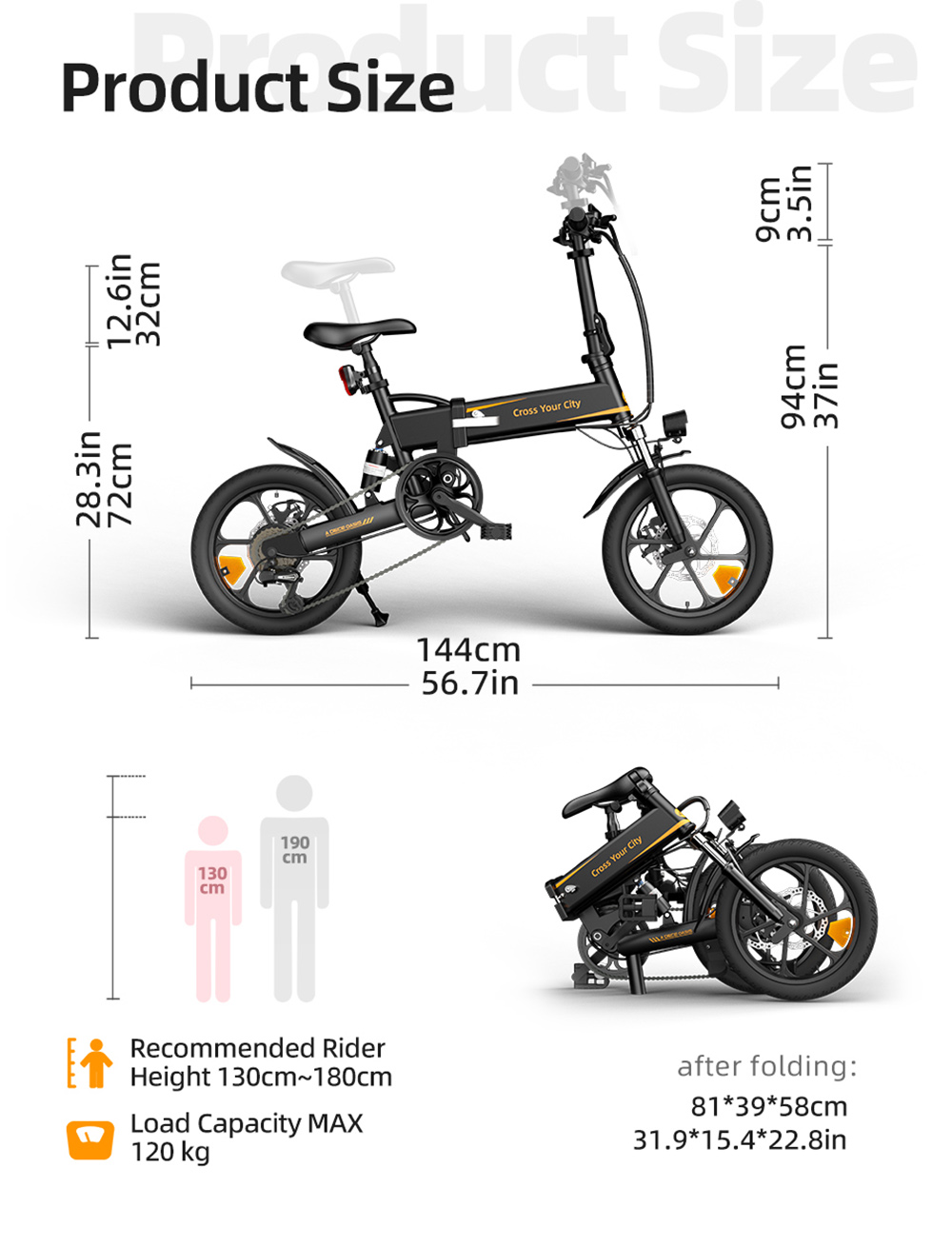 ADO A16 XE Folding Electric Bike 250W Geared Hub Motor 36V 7.5Ah Battery For 43 Mile Range 25km/h Max Speed - Grey 31 ADO A16 XE Folding Electric Bike 250W Geared Hub Motor 36V 7.5Ah Battery for 43 Mile Range 25km/h Max Speed - Grey
