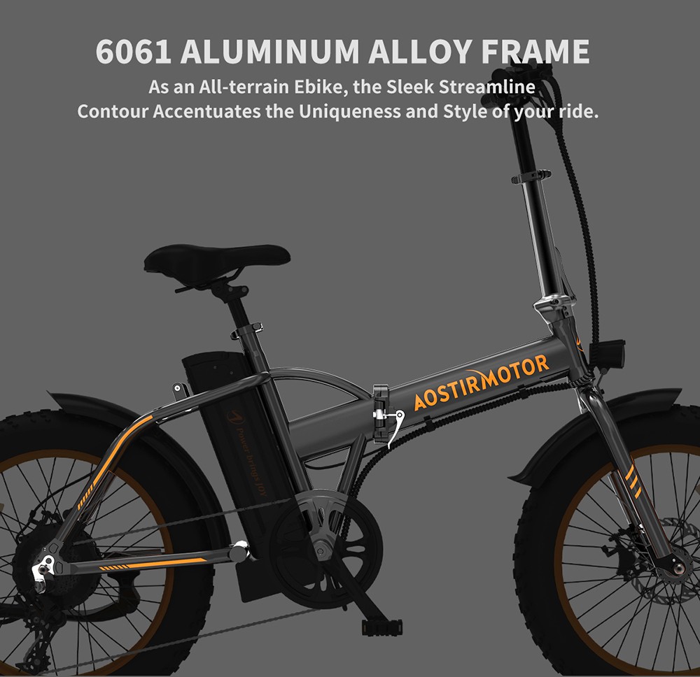 AOSTIRMOTOR A20 Folding Electric Bike 20*4.0 Fat Tire 36V 13Ah Battery 500W Motor 40km/h Max Speed - Orange 20 AOSTIRMOTOR A20 Folding Electric Bike 20*4.0 Fat Tire 36V 13Ah Battery 500W Motor 40km/h Max Speed - Orange