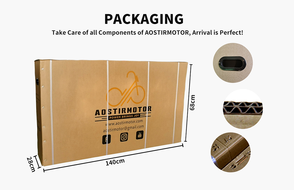 AOSTIRMOTOR A20 Folding Electric Bike 20*4.0 Fat Tire 36V 13Ah Battery 500W Motor 40km/h Max Speed - Orange 22 AOSTIRMOTOR A20 Folding Electric Bike 20*4.0 Fat Tire 36V 13Ah Battery 500W Motor 40km/h Max Speed - Orange