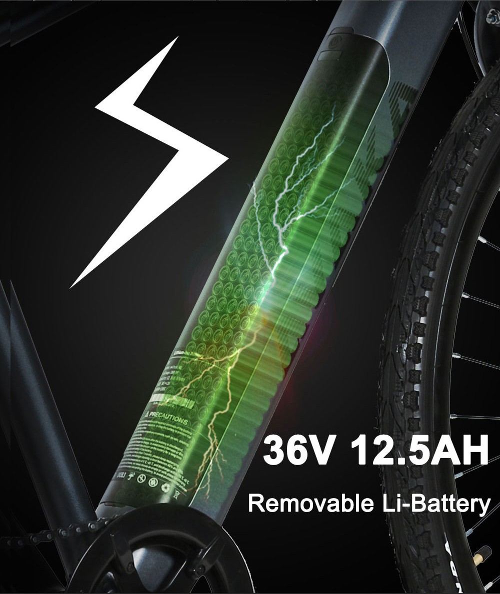 AVAKA R3 Electric Bike 36V 350W Motor 12.5Ah Battery 32km/h Max Speed 70km Range Shimano 7-Speed Gear 120kg Load - White