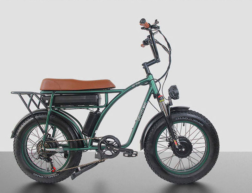 GOGOBEST GF750 Electric Bicycle 1000W*2 Dual Motors 50Km/h Max Speed 48V 17.5Ah Battery 20*4.0 Inch Fat Tire Shimano 7-Speed Gear With USB Phone Charging 200KG Max Load - Blue 23 GOGOBEST GF750 Electric Bicycle 1000W*2 Dual Motors 48V 17.5Ah Battery 20*4.0'' Tire Shimano 7-Speed Gear - Blue