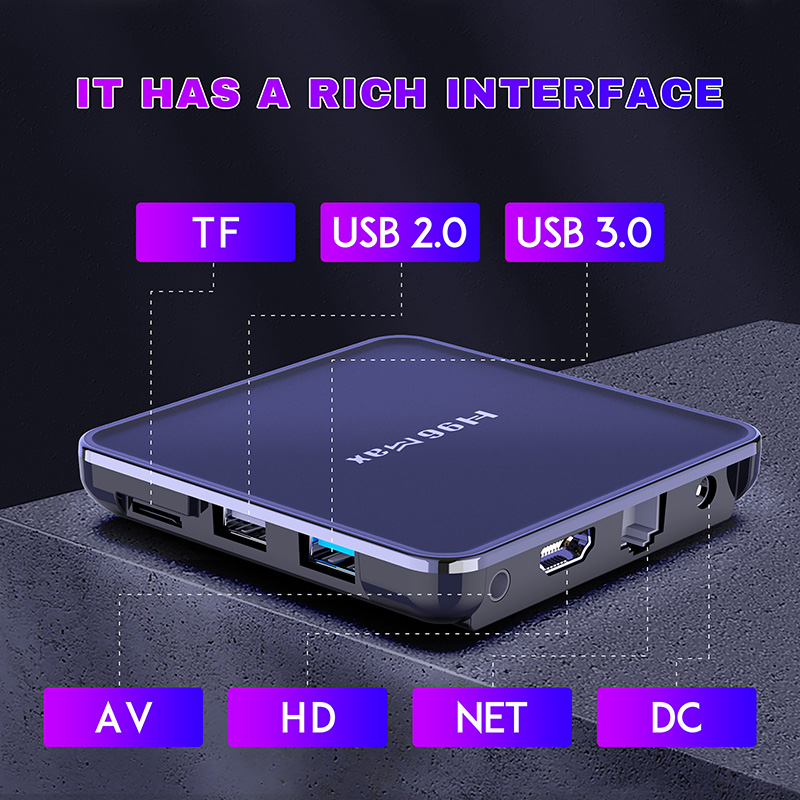 H96 Max V12 TV Box RK3318 Quad-core 2GB+16GB Android 12.0 Dual-band WiFi Bluetooth 4.0 STB Media Player - EU