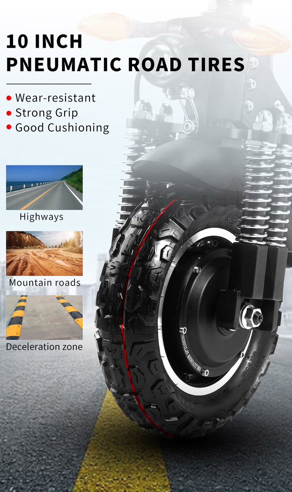 Halo Knight T104 Electric Scooter 10'' Off-road Tire 1000W*2 Dual Motor 65km/h Max Speed 52V 38.4Ah Battery 80km Range
