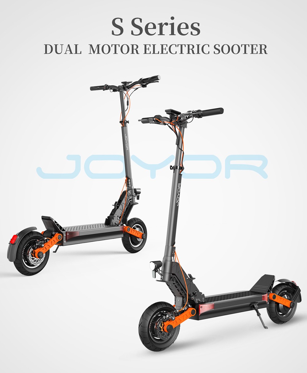JOYOR S10-S Scooter électrique 60V 18Ah Batterie,  Double Moteur 1000W 65km/h Vitesse Max 70-85km Portée Noir