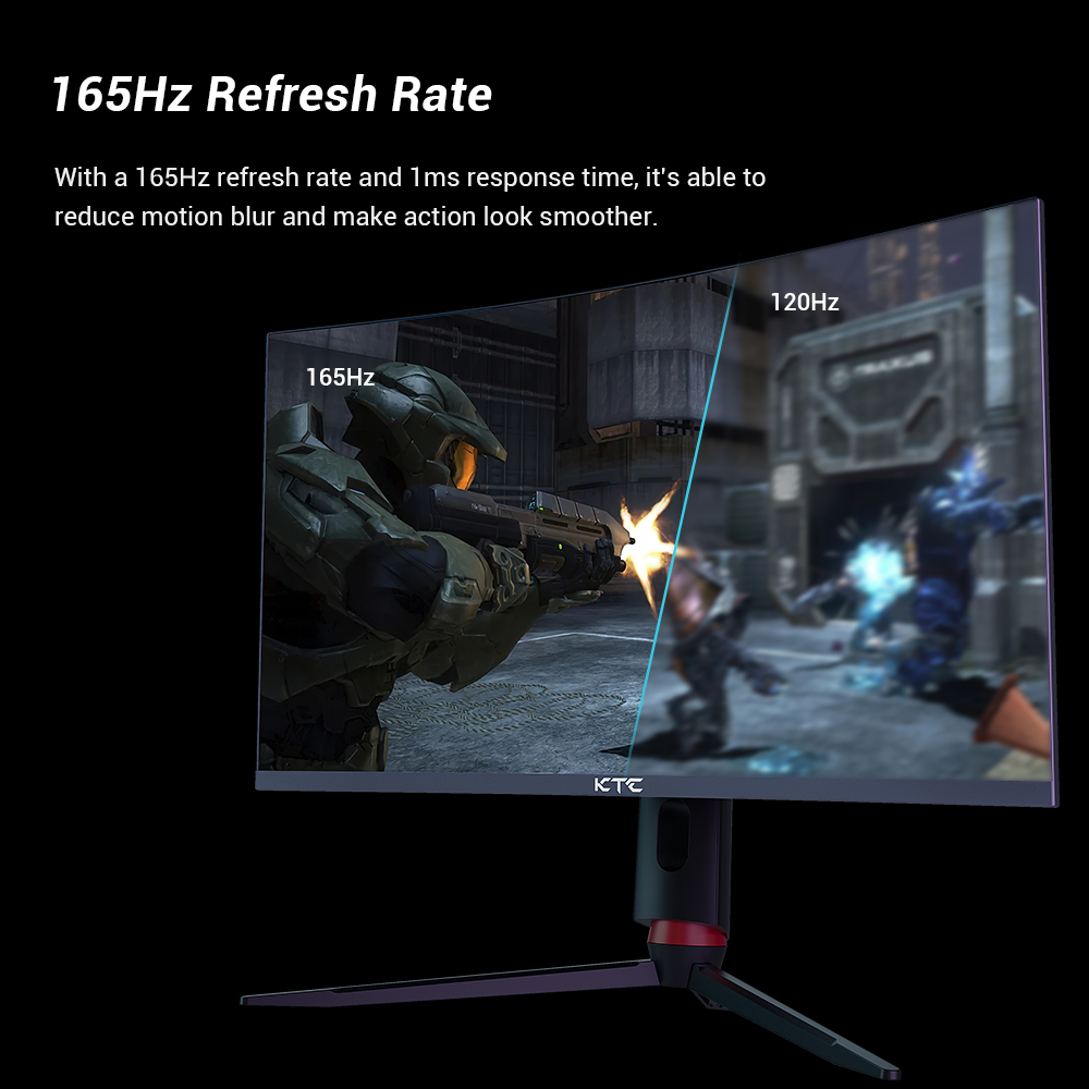 KTC H27S17 Gaming Monitor 27-inch 2560x1440 QHD 165Hz HVA Curved 1500R 3ms Response Time