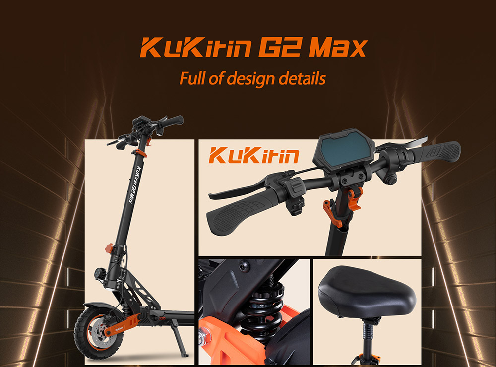 KUKIRIN G2 MAX Scooter électrique 10*2.75 '' pneus pneumatiques tout-terrain 1000W moteur 48V 20Ah batterie 80km portée 3 vitesses