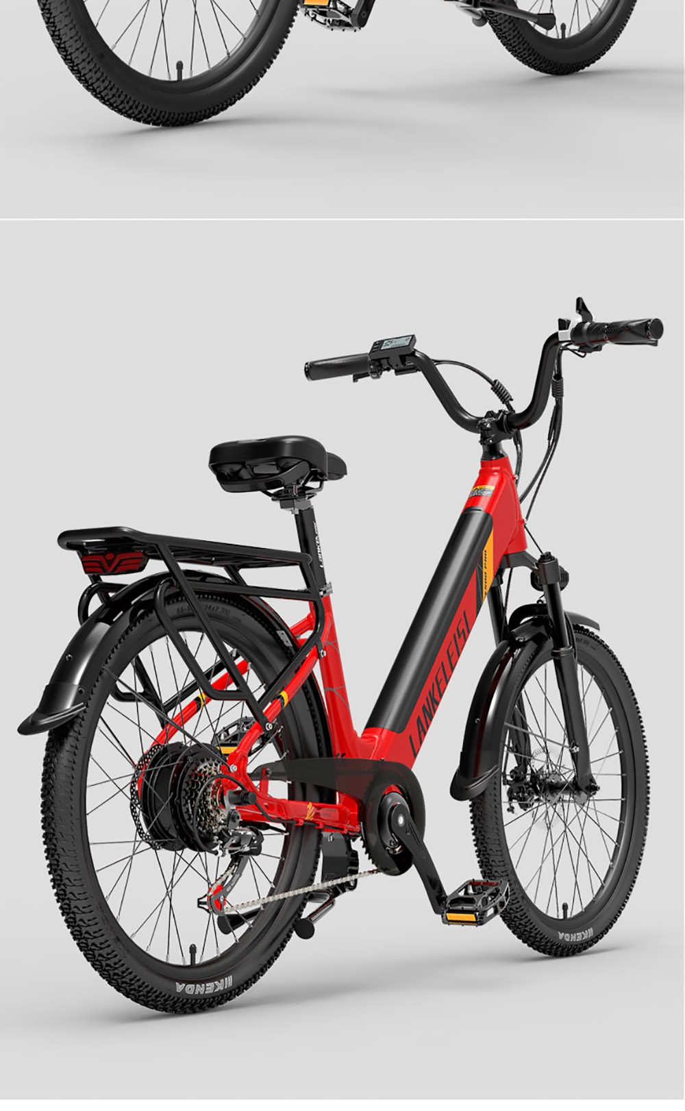 LANKELEISI ES500PRO Elektrobicykel 500W Motor 48V 16Ah Batéria 24'' Pneumatika 32km/h Max. rýchlosť Shimano 7 rýchlostí - šedá