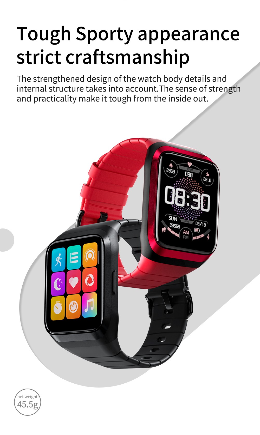 LOKMAT ZEUS 2 Smartwatch 1.69'' TFT Full Touch Screen GPS Sport Bracelet Heart Rate, Blood Oxygen Monitor - Green