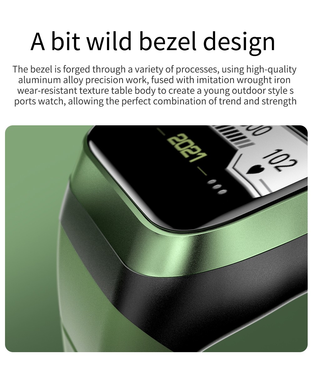 LOKMAT ZEUS 2 Smartwatch 1.69'' TFT Full Touch Screen GPS Sport Bracelet Heart Rate, Blood Oxygen Monitor - Green