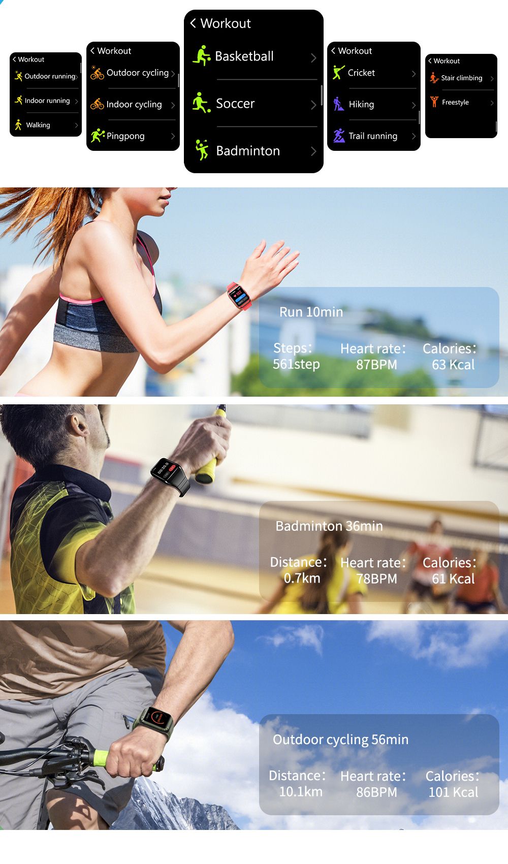 LOKMAT ZEUS 2 Smartwatch 1.69'' TFT Full Touch Screen GPS Sport Bracelet Heart Rate, Blood Oxygen Monitor - Green