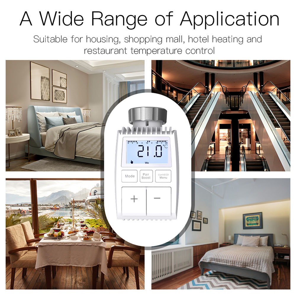 MoesHouse TV01 Tuya ZigBee3.0 Radiator Actuator Valve, Smart Thermostat Temperature Controller, TRV External Sensor