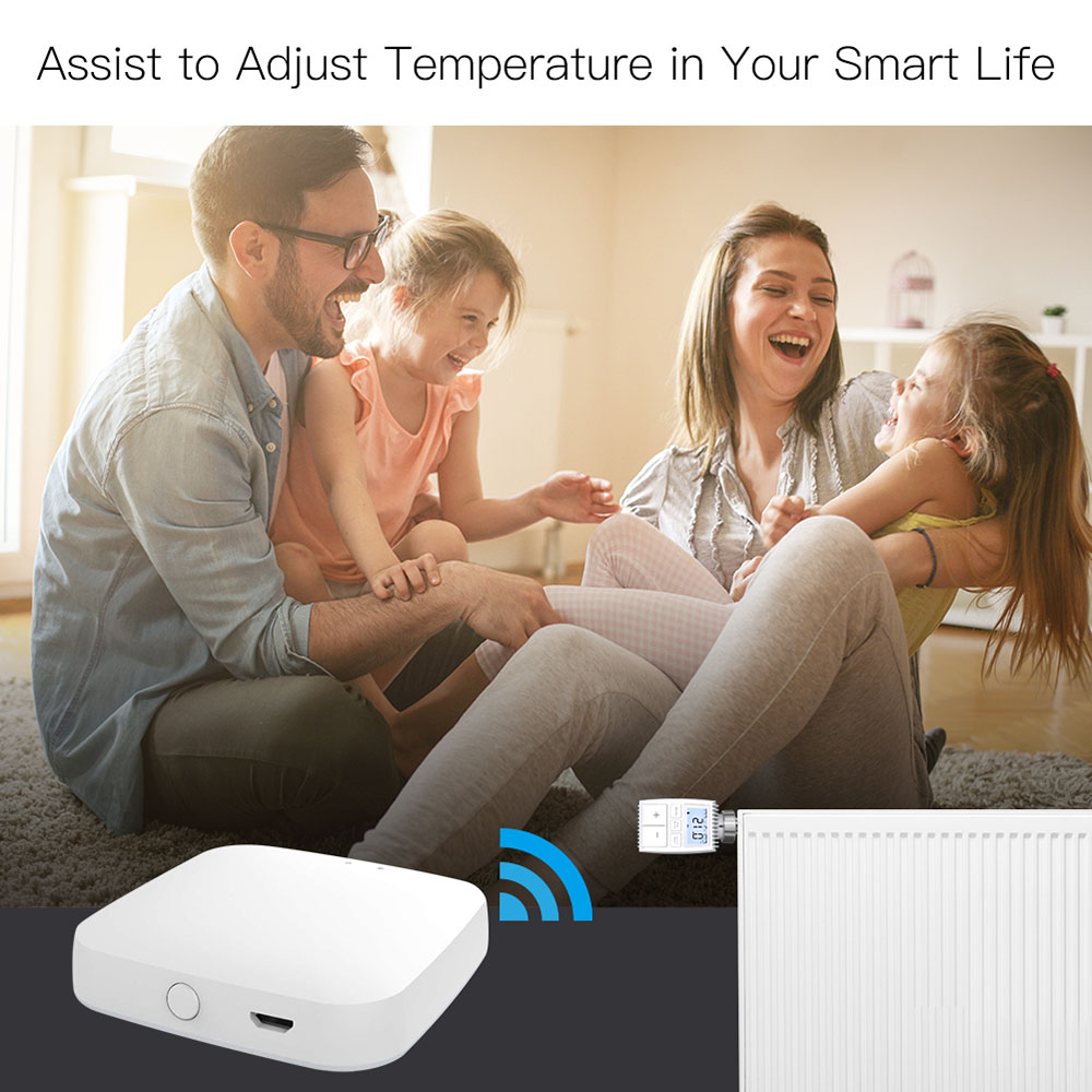 MoesHouse TV01 Tuya ZigBee3.0 Radiator Actuator Valve, Smart Thermostat Temperature Controller, TRV External Sensor