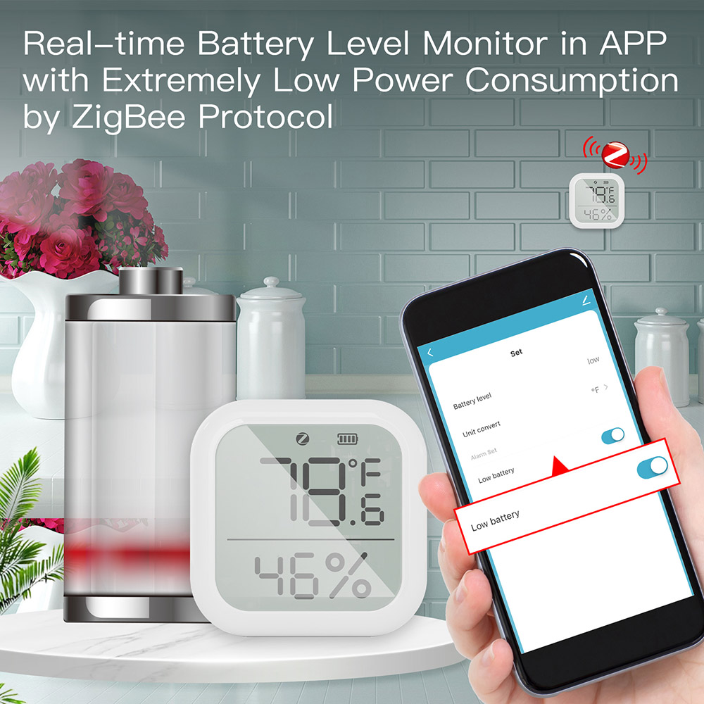 MoesHouse ZigBee Smart Temperature Humidity Sensor Square