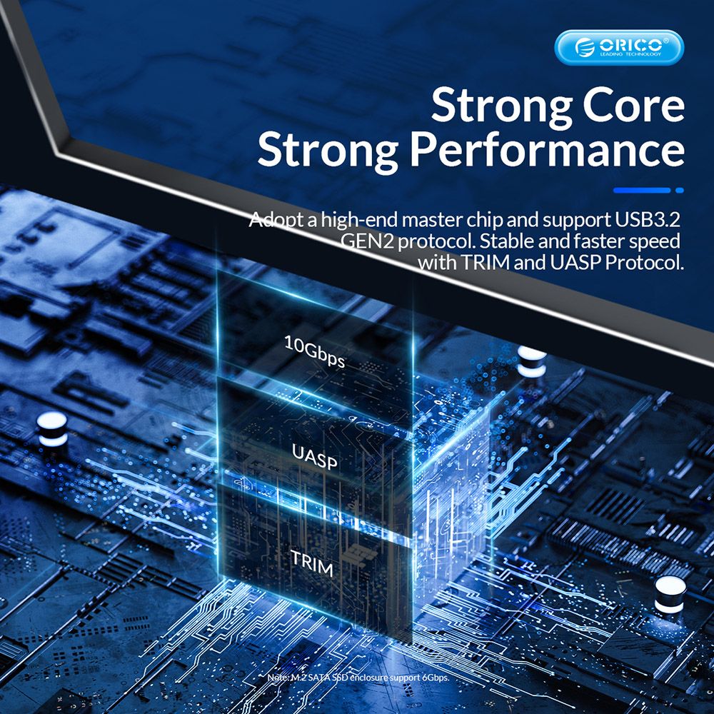 ORICO-BM2C3-2SN-GY-BP Tool Free Aluminum Dual-bay M2 NVME and SATA SSD Enclosure 10Gbps Solid State Drive Case