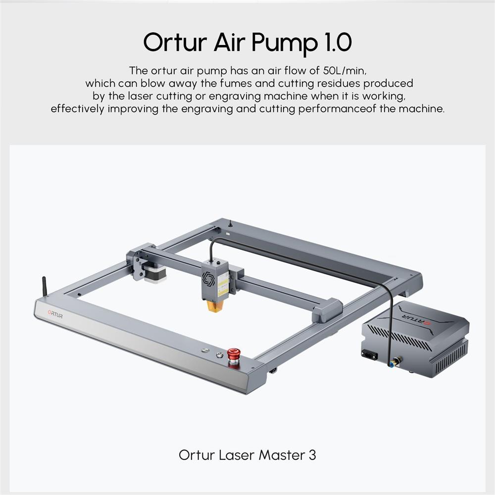 ORTUR Air Pump 1.0 for LU2-4 LF & LU2-10A, 50L/Min Air Output - EU Plug