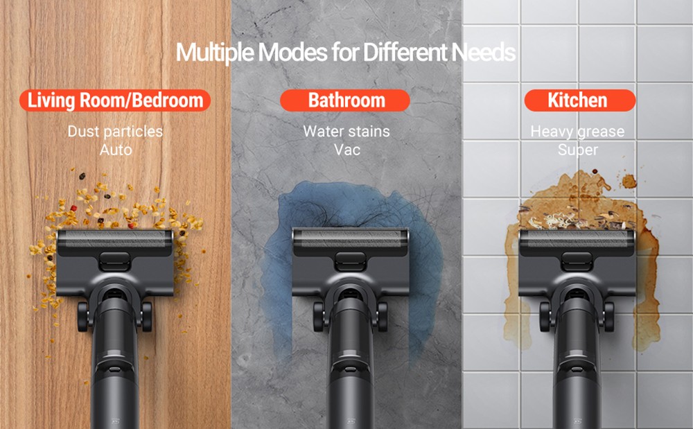 OSOTEK H100 Pro HotWave Handheld Wet Dry Vacuum Cleaner, Hot Water Mopping, Dual Self-Cleaning, Auto Refilling, 3L Water Tank, 35min Runtime - Black