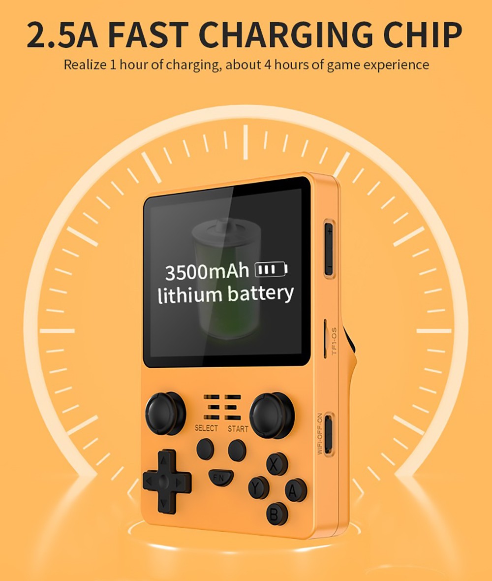 Powkiddy RGB20S Handheld Game Console 16+64GB 15,000 Games 3.5'' IPS OCA Screen Open Source for Linux - Blue