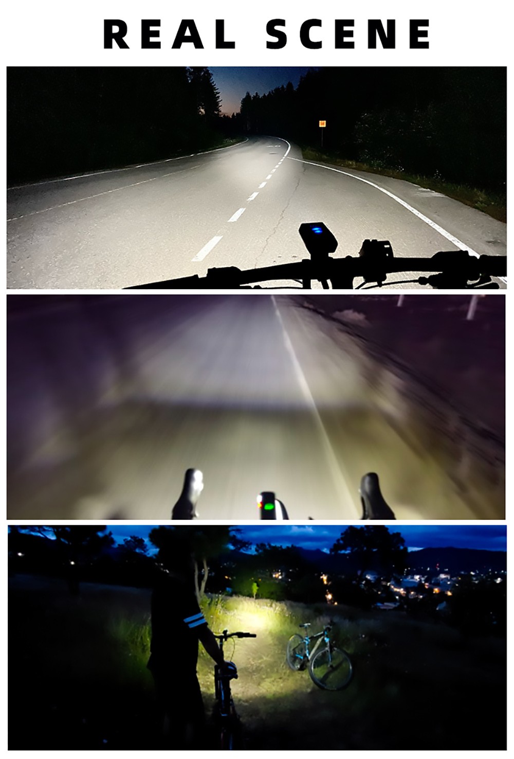 ROCKBROS Bicycle Light 600 Lumen 2600mAh Bike Headlight 5 Lightning Modes 200m Long Shot - Black
